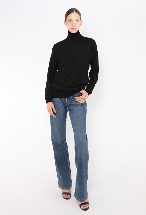 Céline Cashmere Contrast Trim Sweater - 3