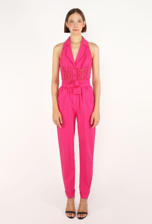 Thierry Mugler Corded Cinched Jumpsuit, 1990s - 1