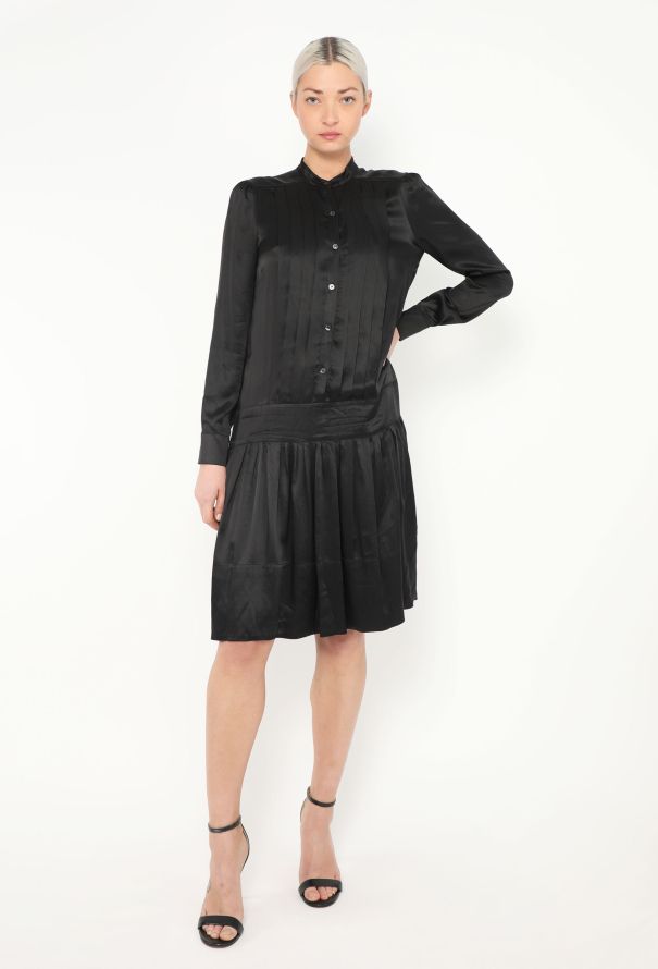 Chloé Pleated Silk Charmeuse Dress - 3 Chloé Pleated Silk Charmeuse Dress - 3