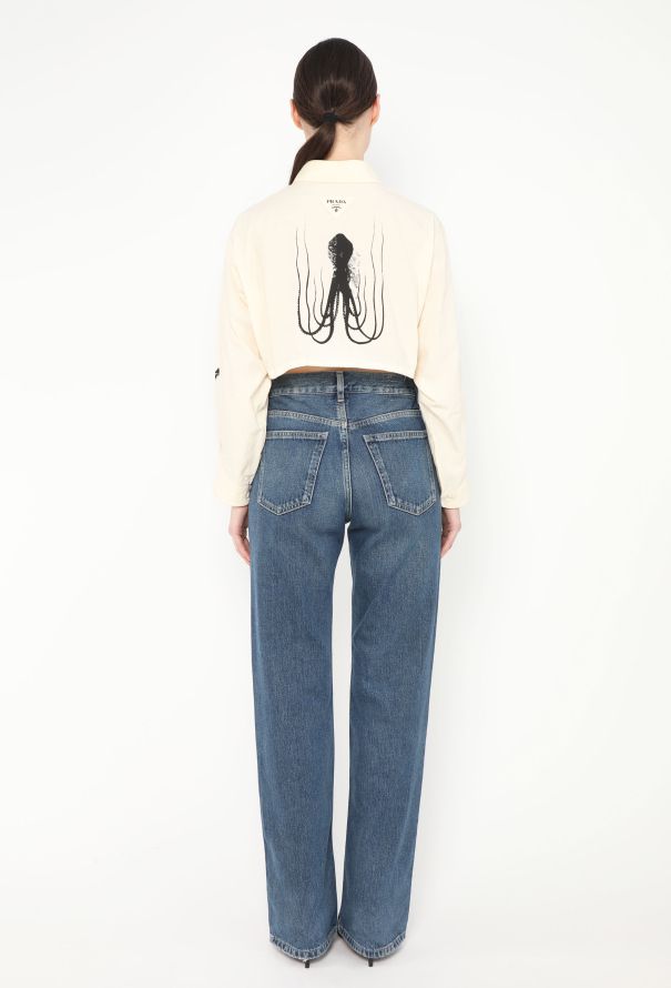 Prada S/S 2022 Cropped Mermaid Shirt - 4