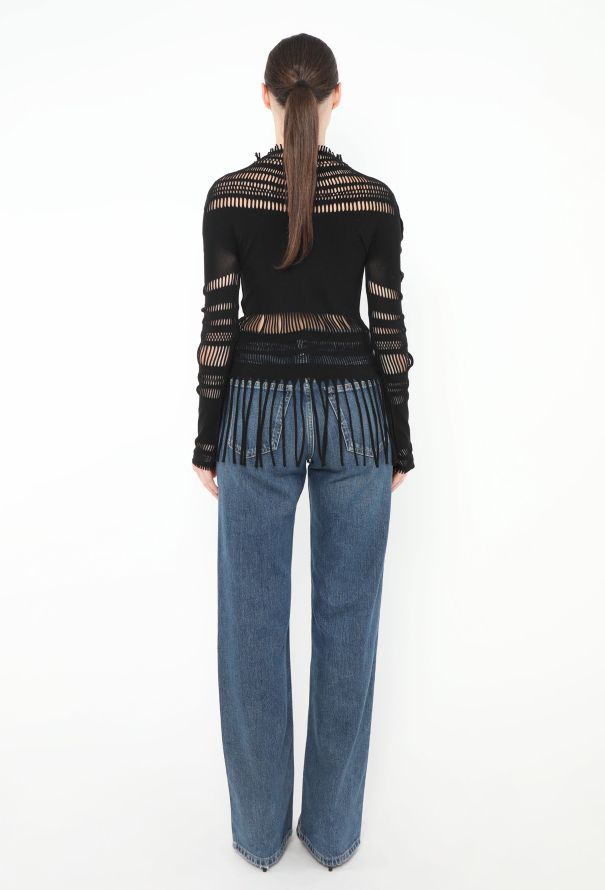 Issey Miyake Misty Cut-Out Fringe Top - 3
