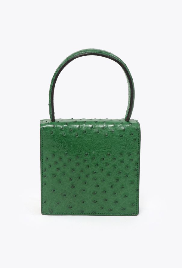 Céline Vintage Small Ostrich Top Handle Bag - 5