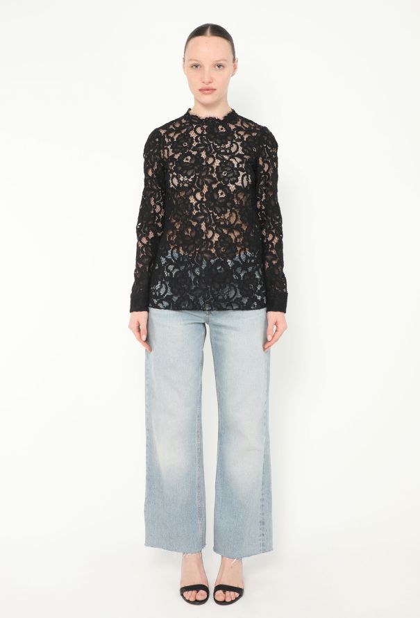 Saint Laurent Guipure Embroidered Lace Top - 2 Saint Laurent Guipure Embroidered Lace Top - 2