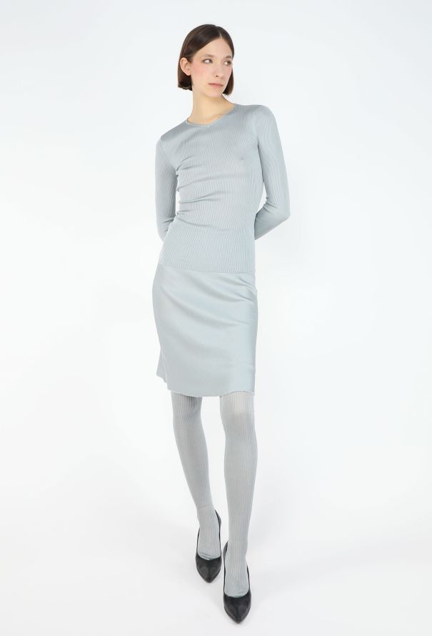 Miu Miu F/W 2025 Ribbed Silk 3-Piece Ensemble - 4