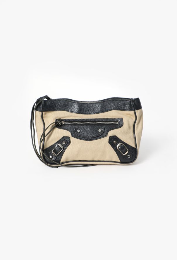 Balenciaga Early 2000s Canvas Motorcycle City Clutch - 1