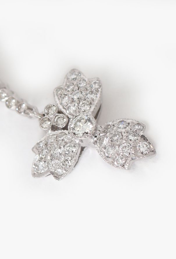Vintage Fine Jewelry 18k White Gold & 2 Carats Diamond Clover Earrings - 3 Vintage Fine Jewelry 18k White Gold & 2 Carats Diamond Clover Earrings - 3