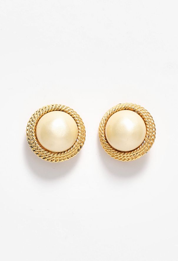 Chanel 1984 Braided Pearl Clip Earrings - 1