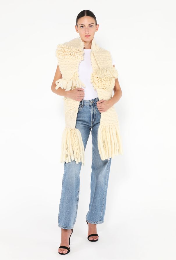 Balenciaga ULTRA RARE F/W 2002 Fringe Scarf - 1
