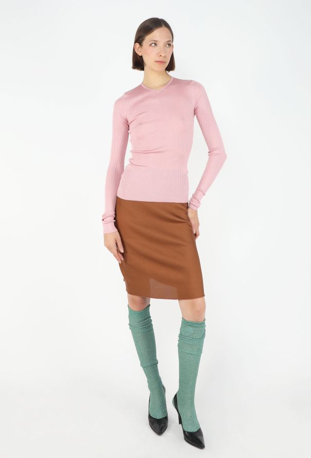 Miu Miu F/W 2025 Thin Ribbed Silk Top - 5