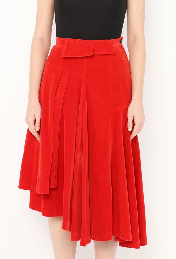 Comme des Garçons Rare 1988 Asymmetrical Velvet Skirt - 1