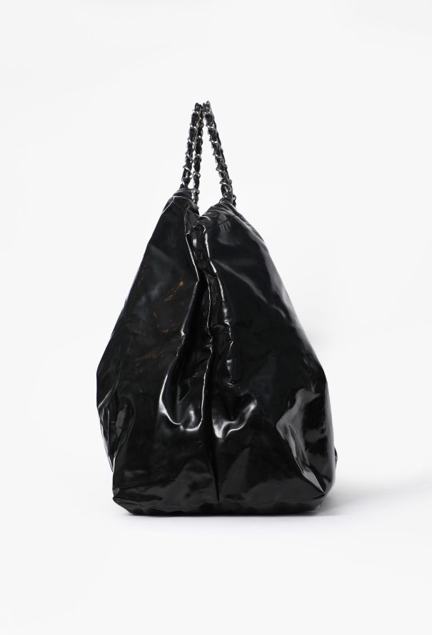 Chanel Black Patent Vinyl Coco Cabas XL Bag - 5
