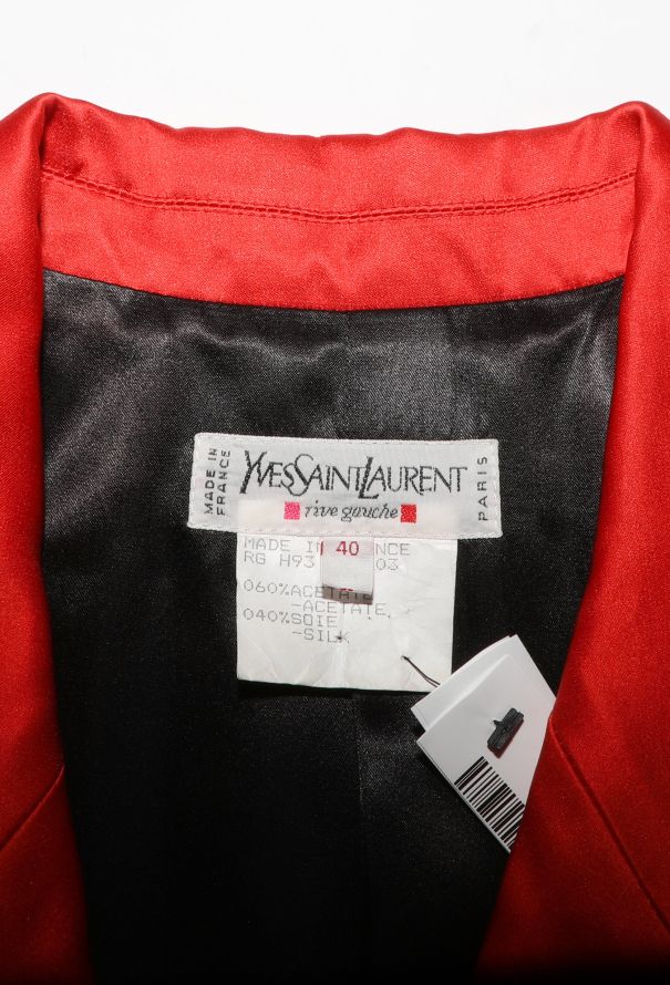 Saint Laurent F/W 1993 Silk Double-Breasted Blazer - 7