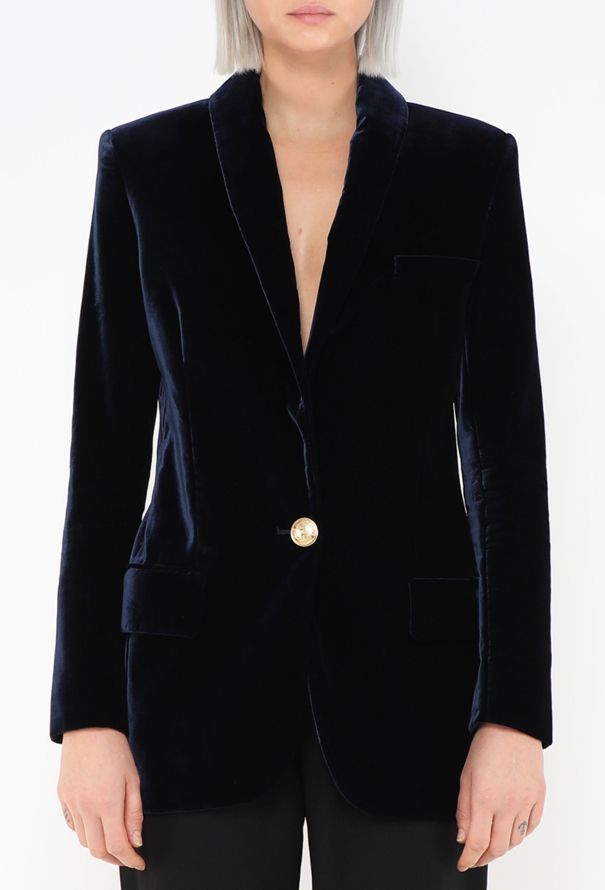Balmain Midnight Velvet Tailored Blazer - 1