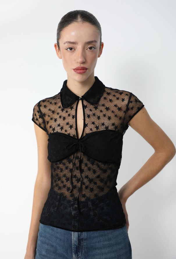Chanel 2004 Star Lace Bandeau Top - 3