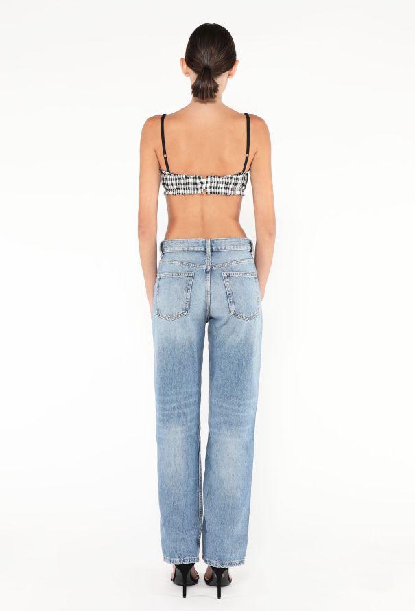 Khaite 2020 Indira Gingham Bustier Top - 4