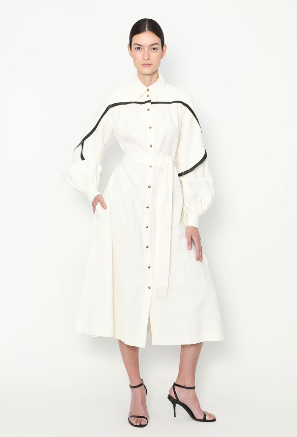 Céline CAMPAIGN S/S 2017 Belted Leather Trim Dress - 4