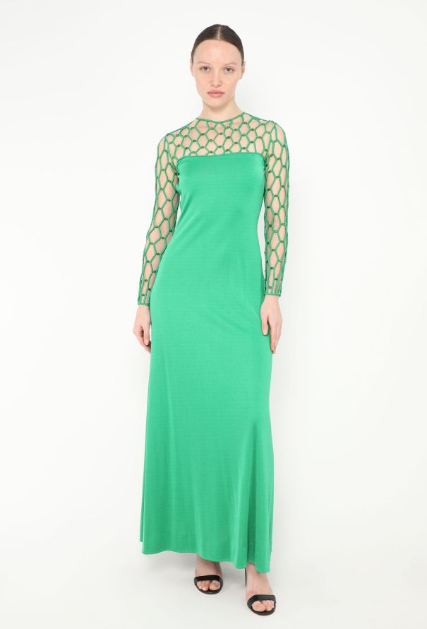 Azzaro RARE Couture 1971 Beaded Silk Gown - 3 Azzaro RARE Couture 1971 Beaded Silk Gown - 3