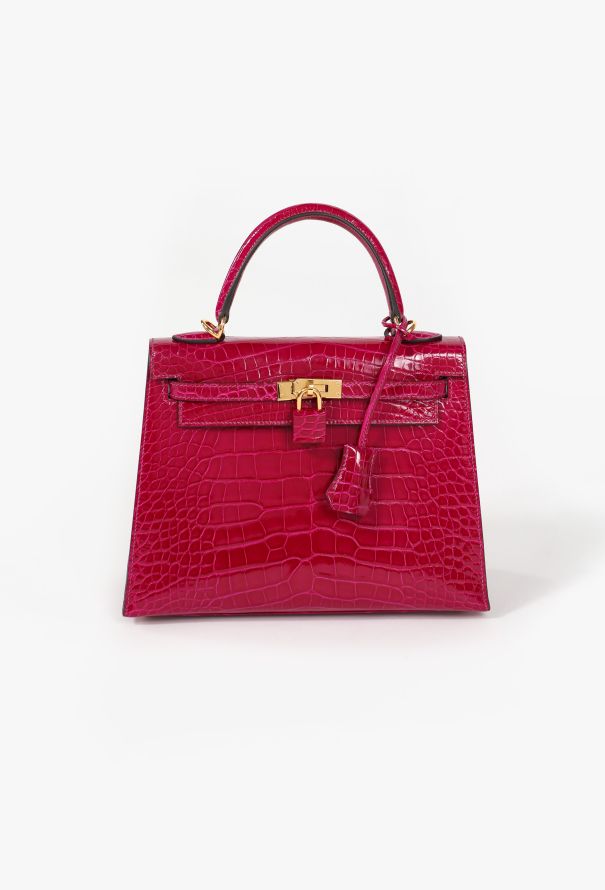 Hermès Exceptional Rose Pourprè Alligator Kelly Sellier 25 - 1