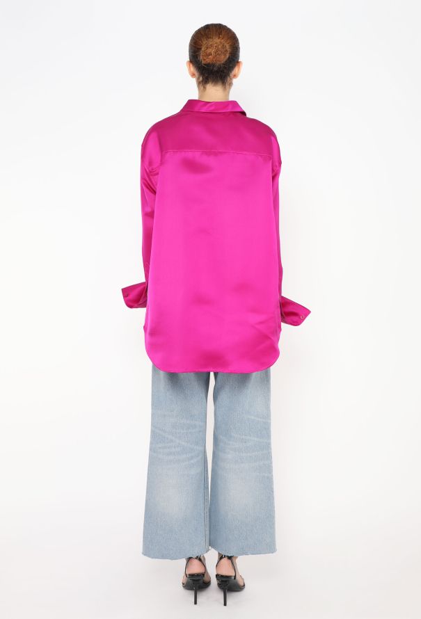 Balenciaga S/S 2019 Oversized Satin Shirt - 5