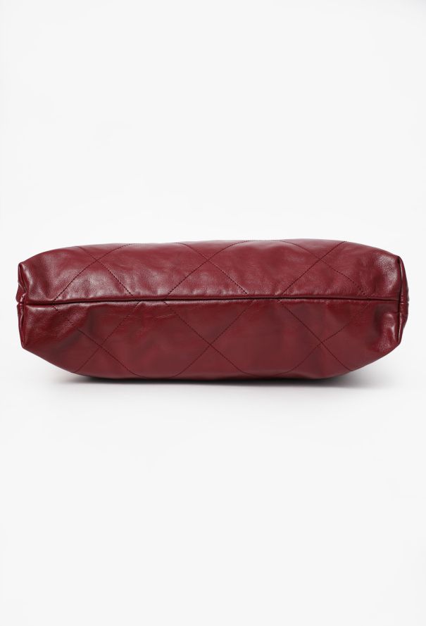 Chanel Burgundy 22 Large Quilted Hobo Bag - 6