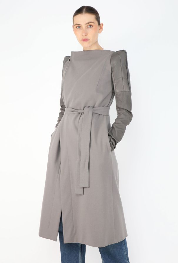 Rick Owens Early 2000s Structured Belted Coat - 2