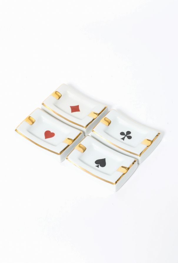 Exquisite Vintage '60s Limoges Porcelain Ashtray Set - 1