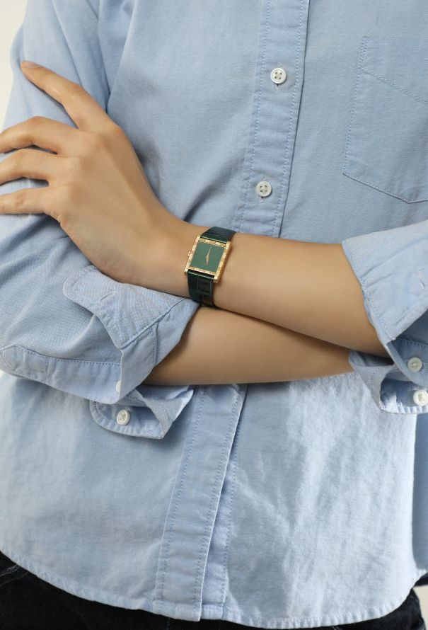 Piaget RARE '70s 18K Yellow Gold & Malachite Tank Watch - 4