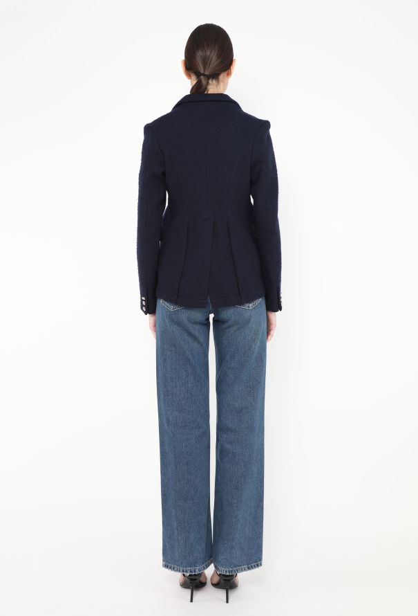 Comme des Garçons Bouclé Pleated-Back Blazer - 4