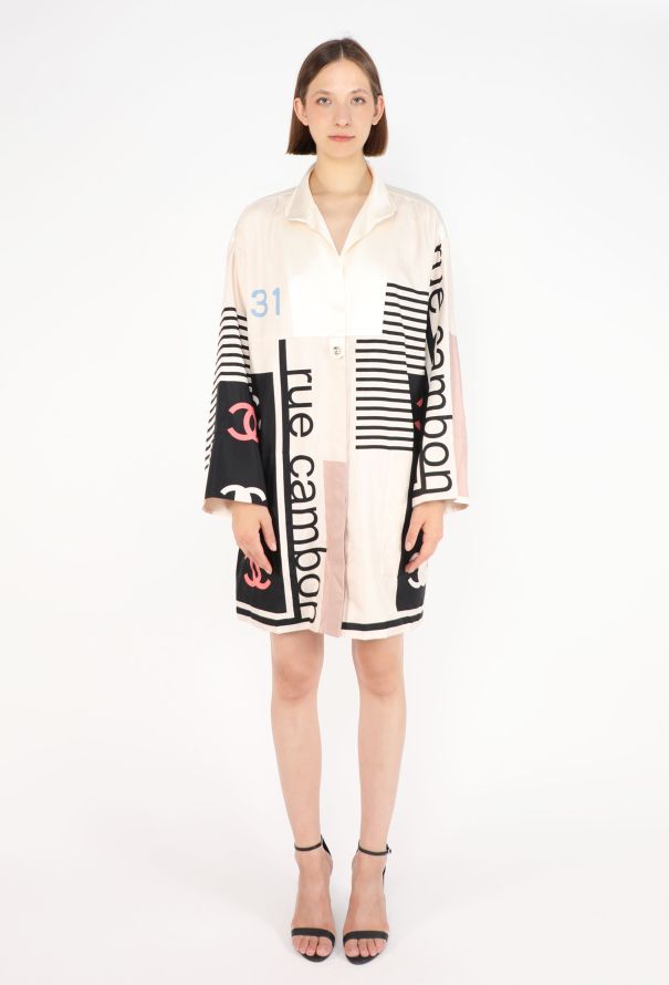 Chanel Graphic Rue Cambon Silk Tunic, S/S 2021 - 1