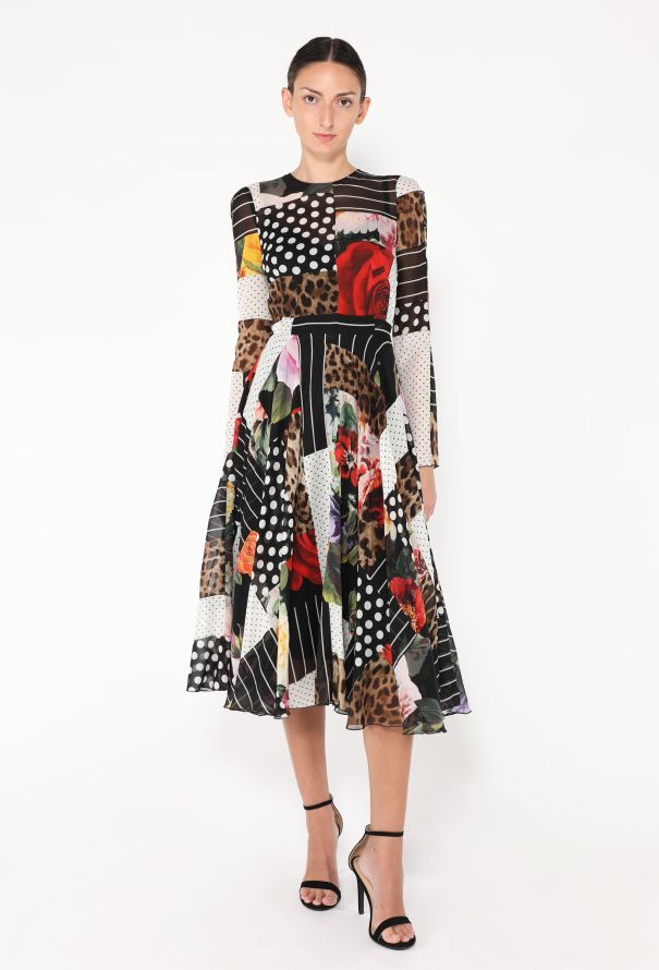 Dolce & Gabbana S/S 2021 Patchwork Silk Dress - 1