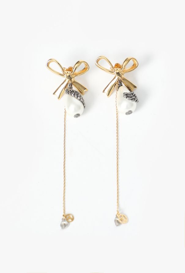 Louis Vuitton Bow & Pearl Drop Earrings, F/W 2018 - 1