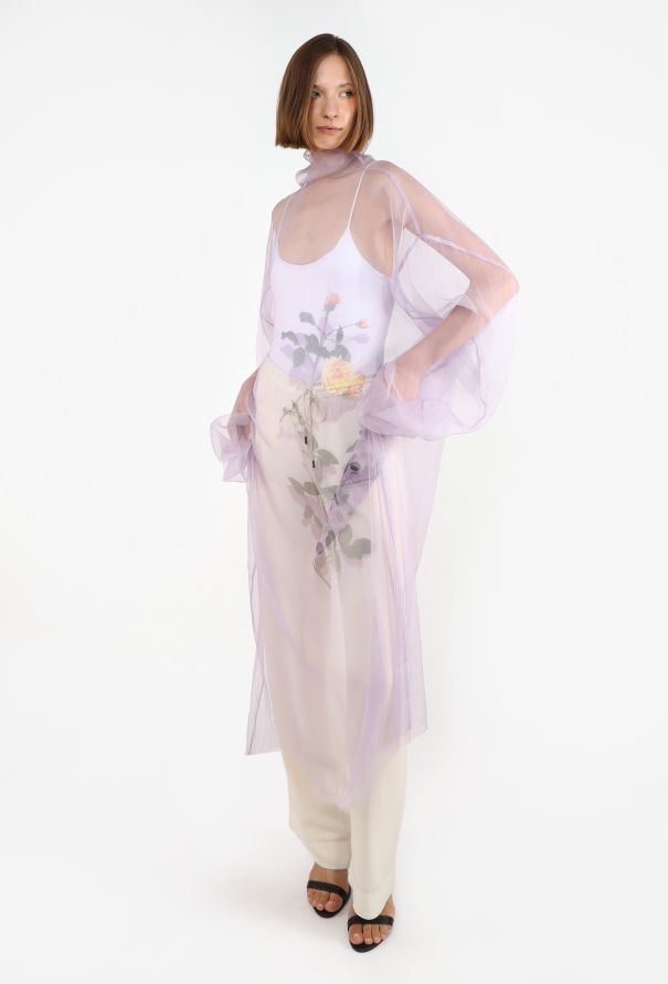 Dries Van Noten Rose Printed Mesh Kaftan, F/W 2019 - 5