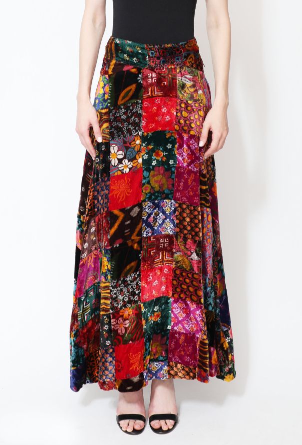 Velvet Patchwork Maxi Skirt - 2 Velvet Patchwork Maxi Skirt - 2