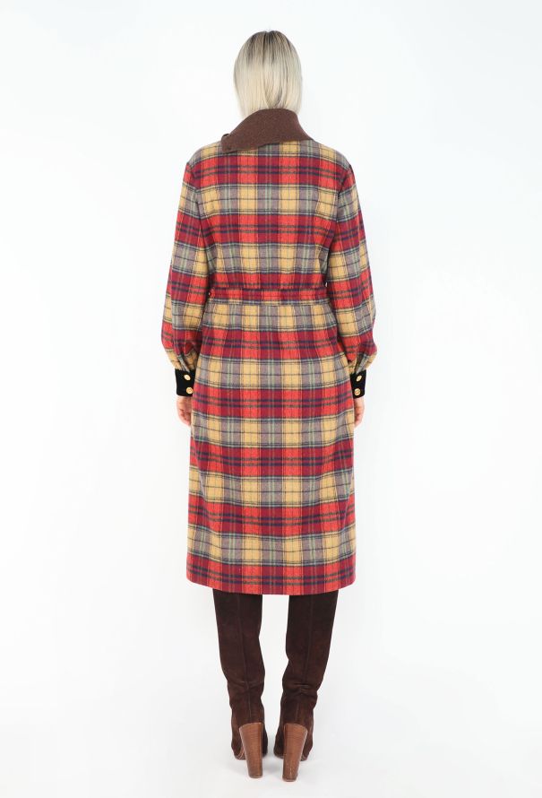Gucci Tartan Ribbed Trim Dress - 4