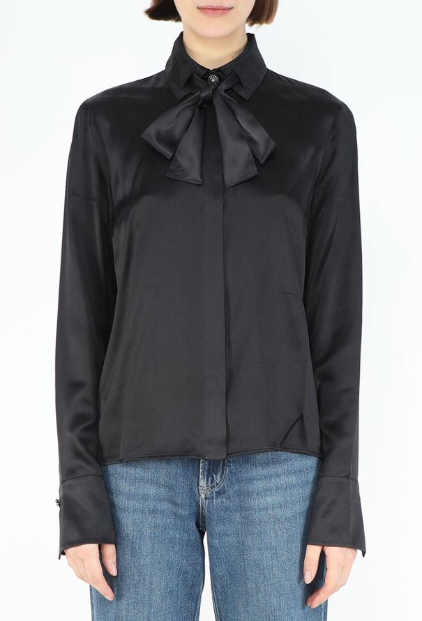 Chanel 2016 Silk Charmeuse Lavallière Blouse - 5