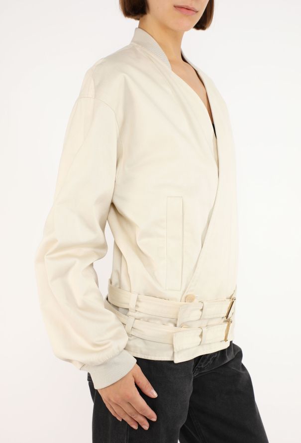 Saint Laurent Elbaz Belted Wrap Bomber Jacket, 2000 - 4