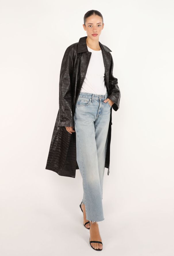 Toteme Croco Embossed Lambskin Coat, 2023 - 4