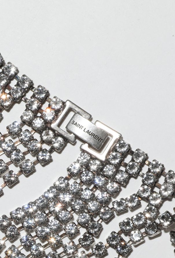 Saint Laurent STUNNING S/S 2019 Strass Velvet Bustier Dress - 9