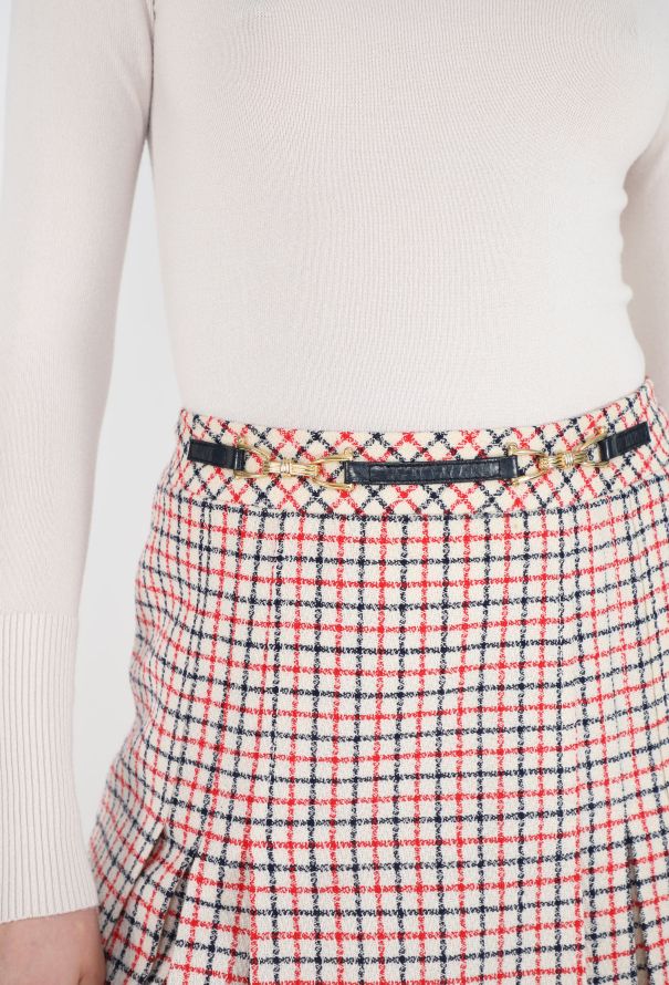 Céline '70s Pleated Checkered Skirt - 3
