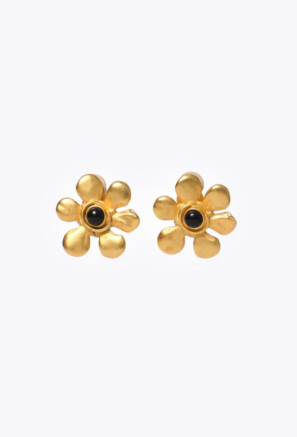 Karl Lagerfeld S/S 1991 Cabochon Daisy Earrings - 1