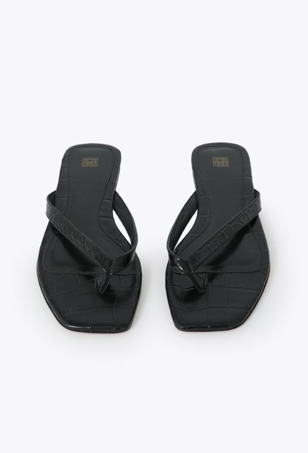 Toteme 2023 Embossed Leather Sandals - 1