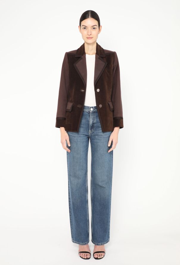Saint Laurent F/W 1988 Corduroy Trim Blazer - 3 Saint Laurent F/W 1988 Corduroy Trim Blazer - 3