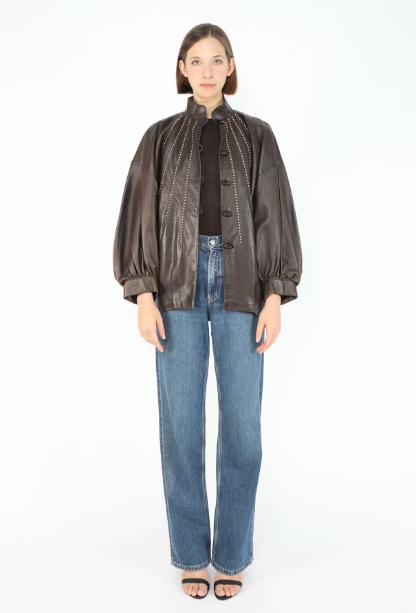 Saint Laurent COLLECTOR 1989 Studded Lambskin Bomber Jacket - 3