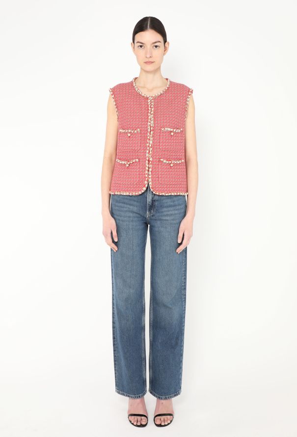 Chanel 2017 Pearl Trim Tweed Vest - 4