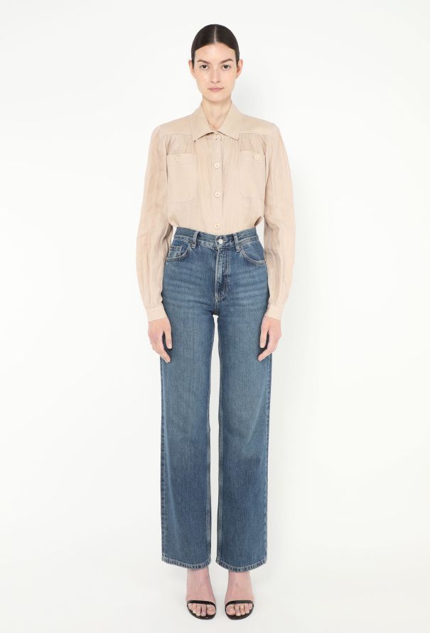 Valentino Vintage Ruched Linen Blouse - 3 Valentino Vintage Ruched Linen Blouse - 3