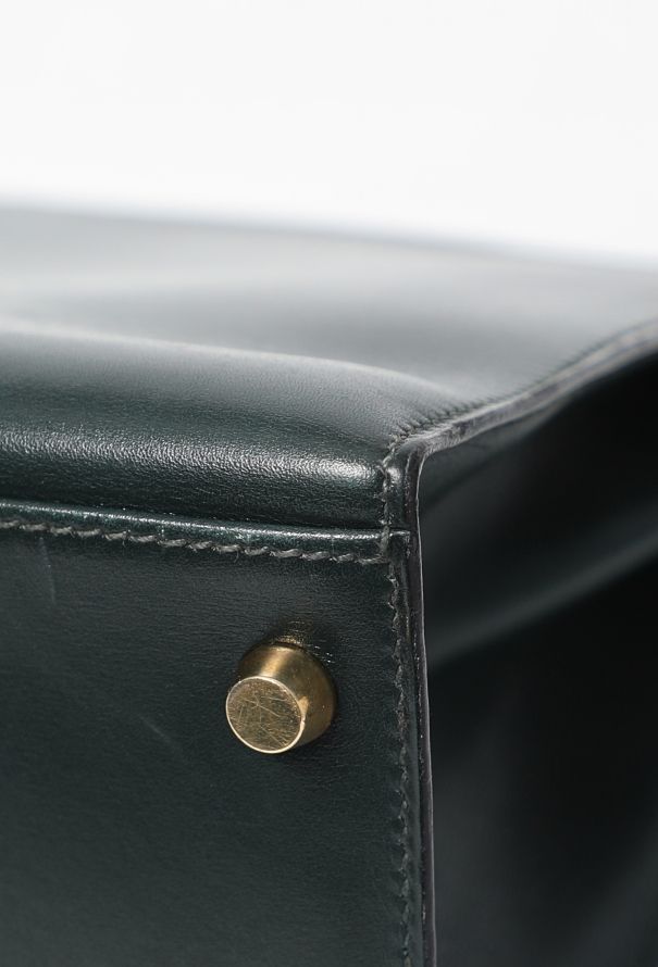 Hermès Vintage Vert Foncé Box Kelly Sellier 32 - 11