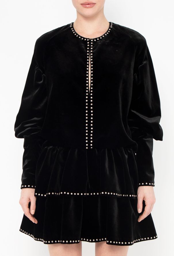 Saint Laurent 2018 Studded Velvet Dress - 3 Saint Laurent 2018 Studded Velvet Dress - 3