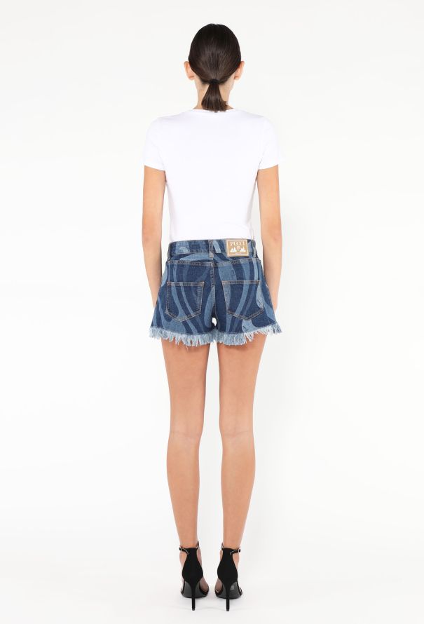 Emilio Pucci 2024 Printed Denim Shorts - 4