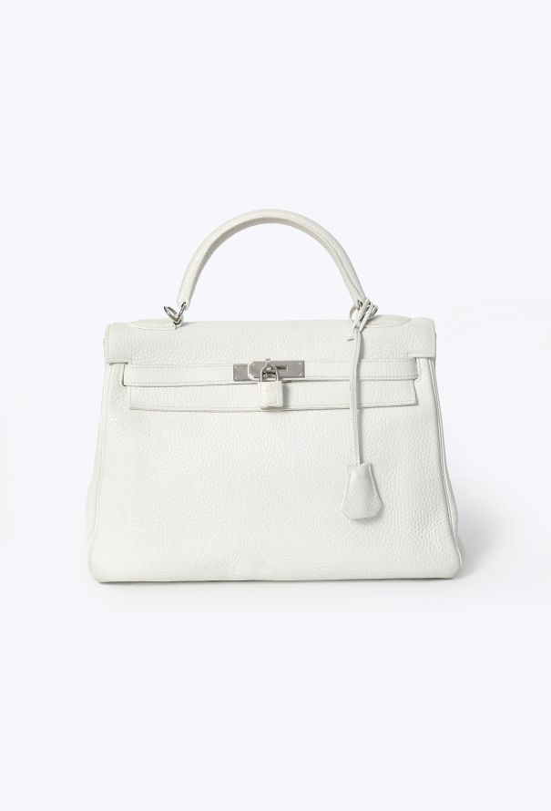 Hermès Blanc Taurillon Clémence Kelly Retourné 32 - 1