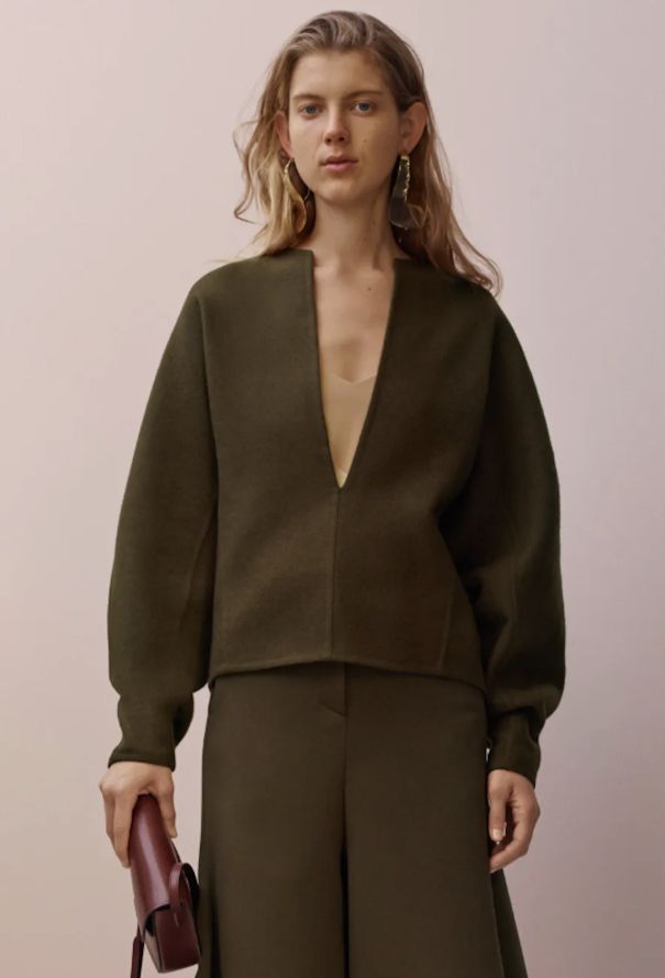 Céline Pre-Fall 2015 Plunging Twill Top - 2